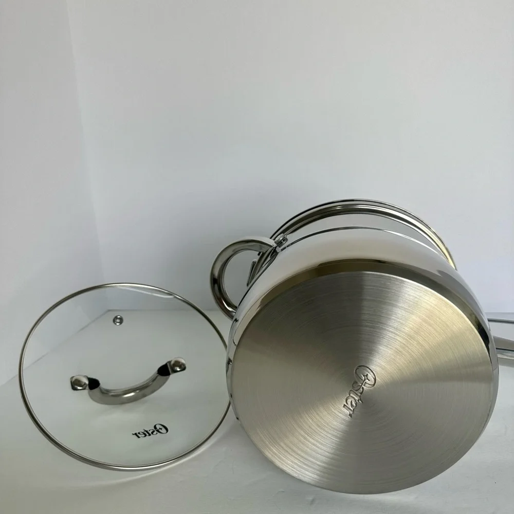 Oster Sangerfield deep stainless steel 3-piece deep cookware, wire basket, & lid